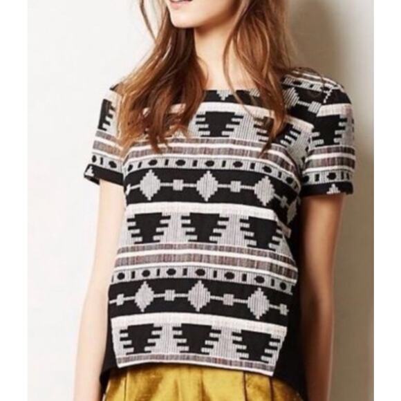 Anthropologie Brand Sunday in Brooklyn Ellery Aztec tribal top XS - Picture 1 of 4